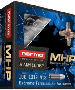 Norma Home Defense Ammunition 9mm Luger 108 Grain Monolith Hollow Point