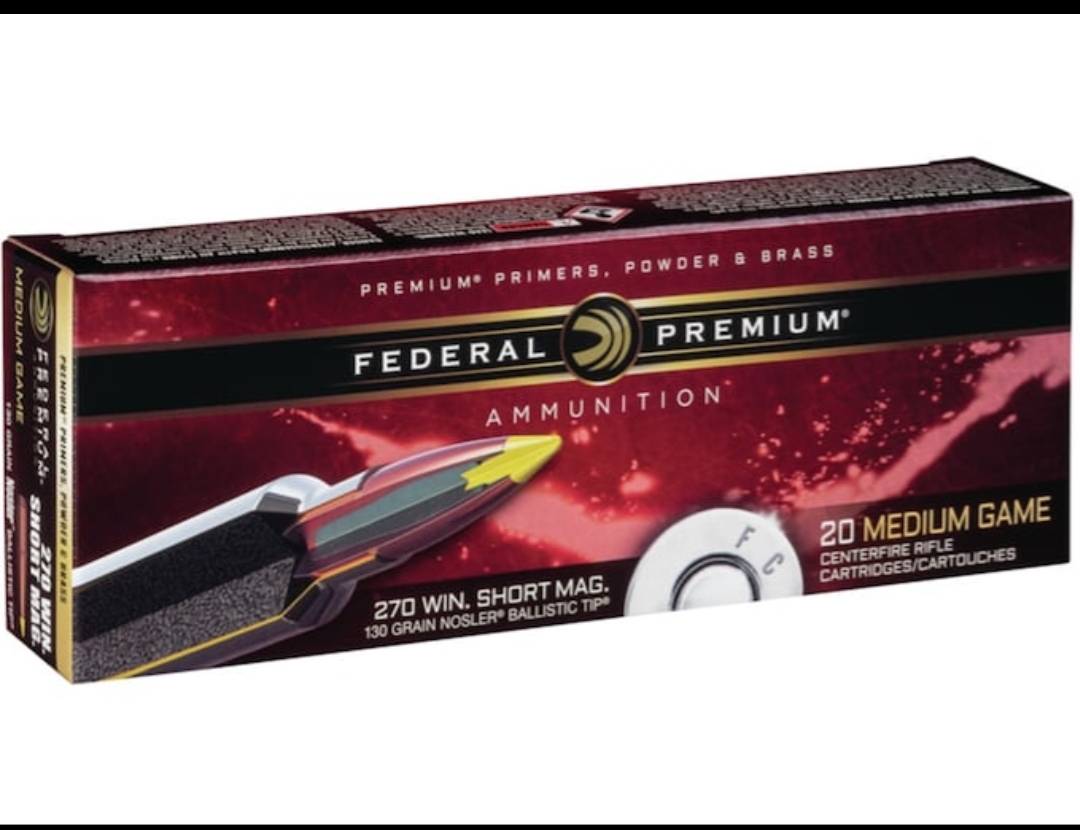 Federal Premium Ammunition 270 Winchester Short Magnum Wsm 130 Grain Nosler Ballistic Tip 250