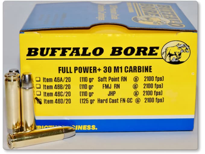 Buffalo Bore Ammunition 30 Carbine 125 Grain Hard Cast Lead Gas Check Flat Nose 50 Rounds 5562