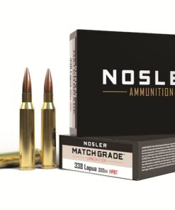 NOSLER MATCH GRADE AMMUNITION 338 LAPUA MAGNUM 300 GRAIN CUSTOM COMPETITION HOLLOW POINT BOAT TAIL
